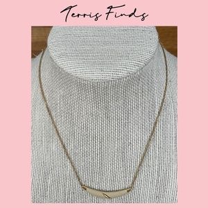 Sweet Little Enameled Cream on Gold Tone Necklace